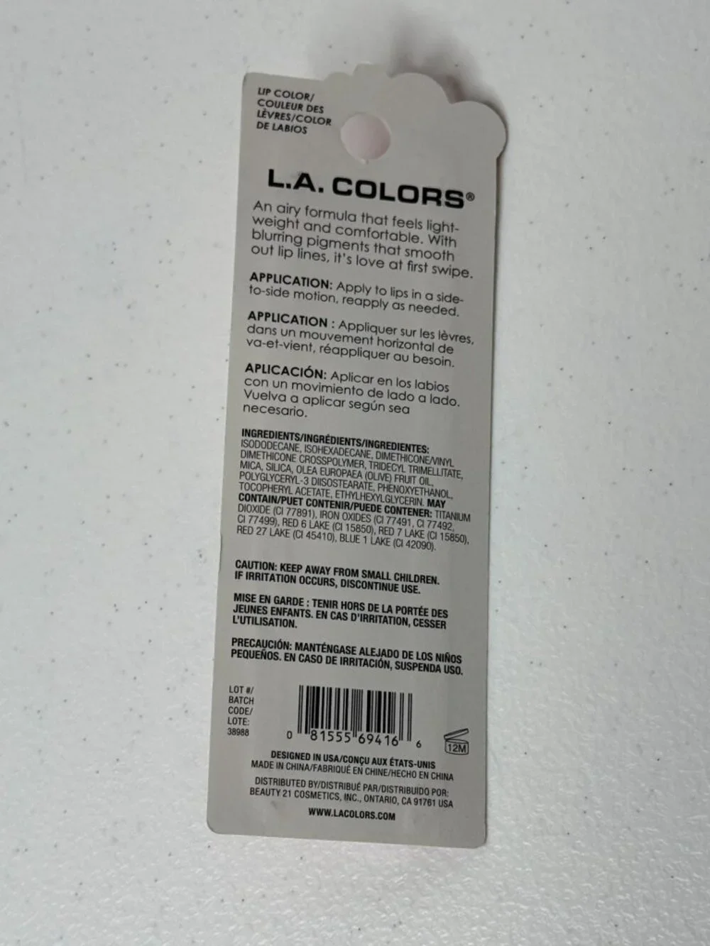 L.A. Colors Cloud Kisses Lip Color Rosy Twilight C69416 New